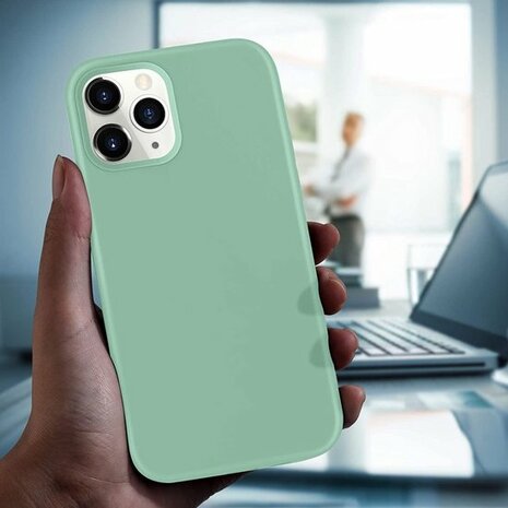 iPhone 12 Pro Max - Siliconen Back Cover - Turquoise