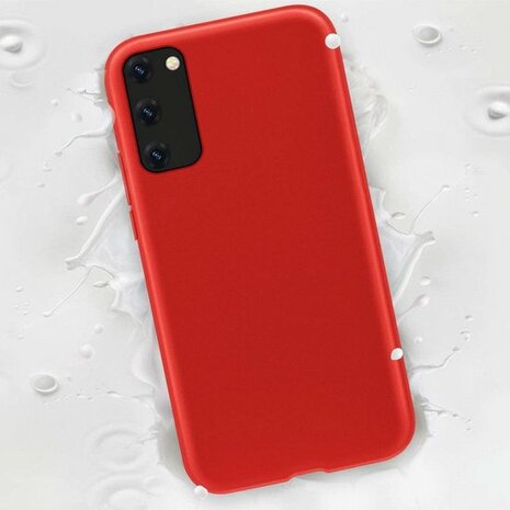 Samsung S20 - Siliconen Back Cover - Rood