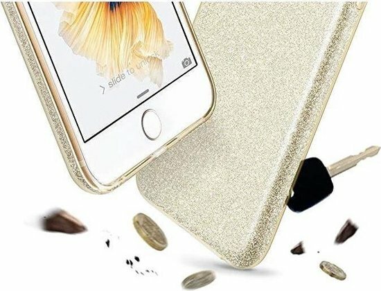 iPhone XS Max - Glitter Back Cover - Roze