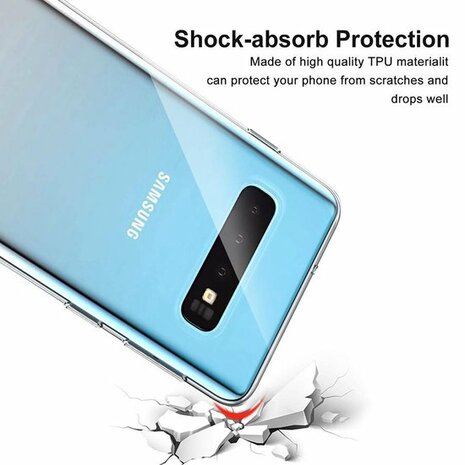 Samsung S10 Plus - Siliconen Back Cover - Transparant