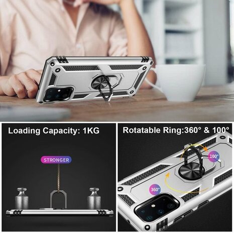 Samsung S20 Plus - Armor met Kickstand Ring - Grijs