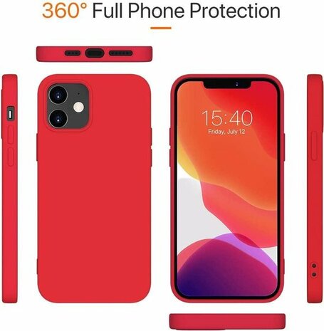 iPhone 12 Mini - Siliconen Back Cover - Rood