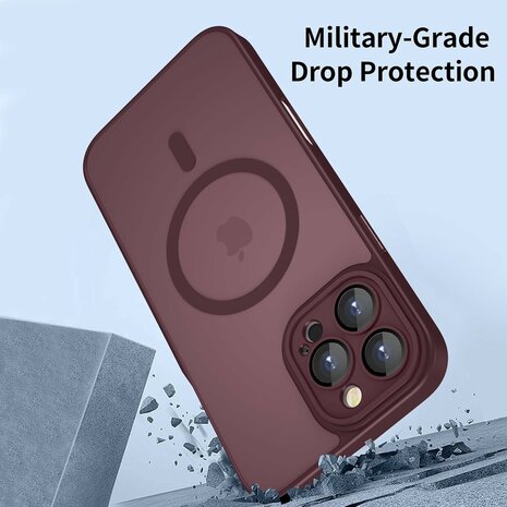 iPhone 16 Pro - Matte MagSafe Armor Back Cover - Bordeaux
