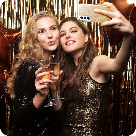 Samsung S23 Ultra - Glitter Back Cover - Zilver