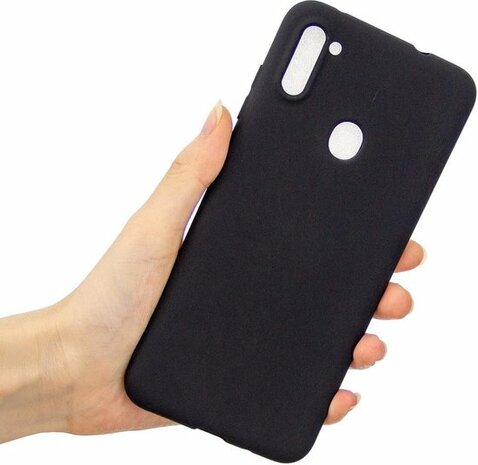 Samsung M11 - Siliconen Back Cover - Zwart