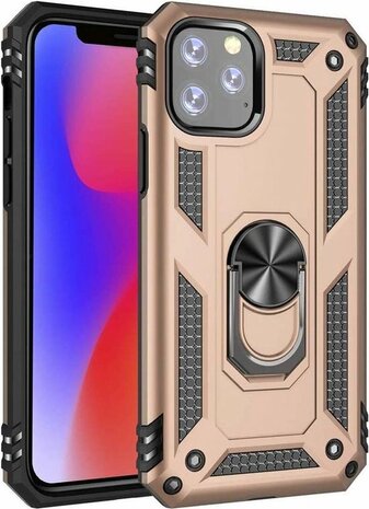 iPhone 11 Pro - Armor met Kickstand Ring - Goud