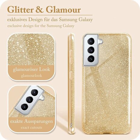 Samsung S23 Plus - Glitter Back Cover - Goud