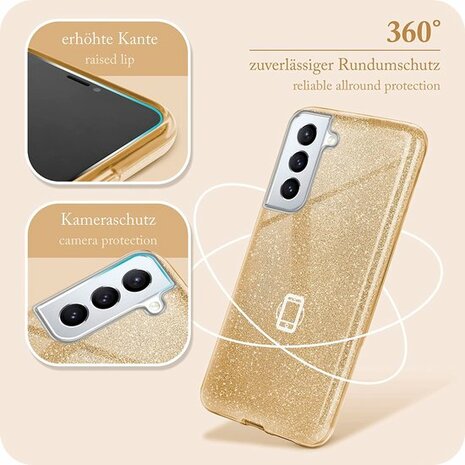 Samsung S23 Plus - Glitter Back Cover - Goud