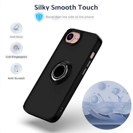 iPhone 16e - Matte Kickstand Armor - Zwart