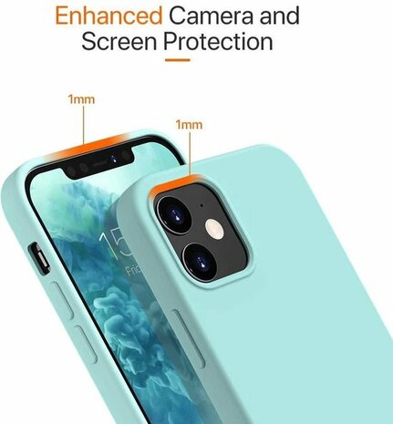 iPhone 12 Mini - Siliconen Back Cover - Turquoise