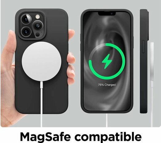 iPhone 13 Pro - Siliconen Back Cover - Zwart