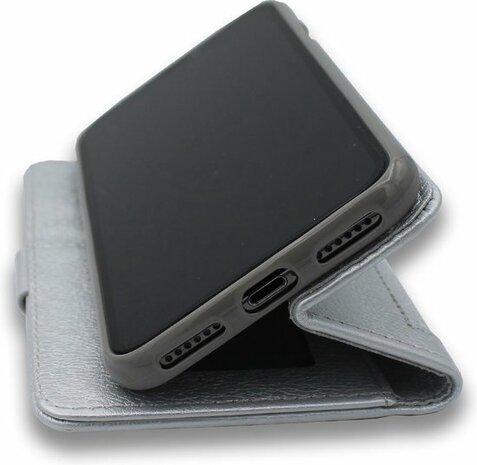 iPhone XS Max - Rits Book Case - Zilver