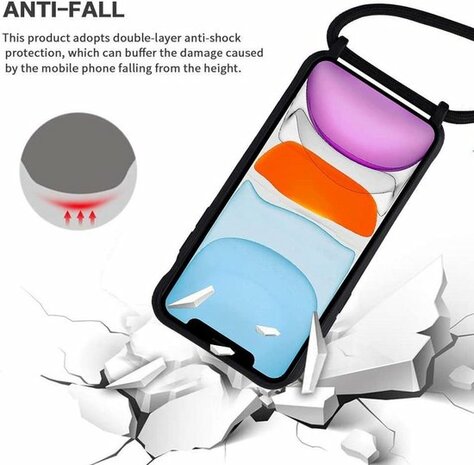 Samsung S20 FE Zwart - TPU Back Cover met Koord