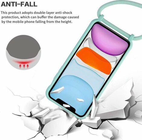 Samsung S20 FE Turquoise - TPU Back Cover met Koord