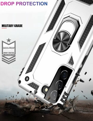 Samsung S22 Plus Grijs - Armor met Kickstand Ring