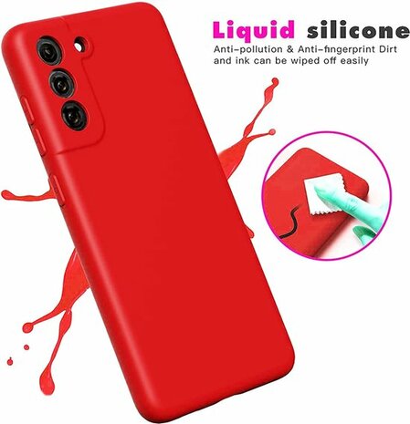 Samsung S21 FE - Siliconen Back Cover - Rood