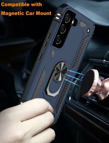 Samsung S22 Plus Blauw - Armor met Kickstand Ring