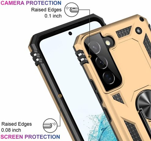 Samsung S22 Plus Goud - Armor met Kickstand Ring