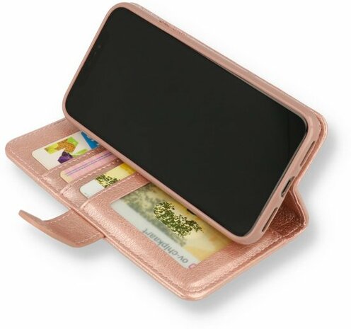 iPhone 11 Pro Max Rosegoud - Rits Book Case