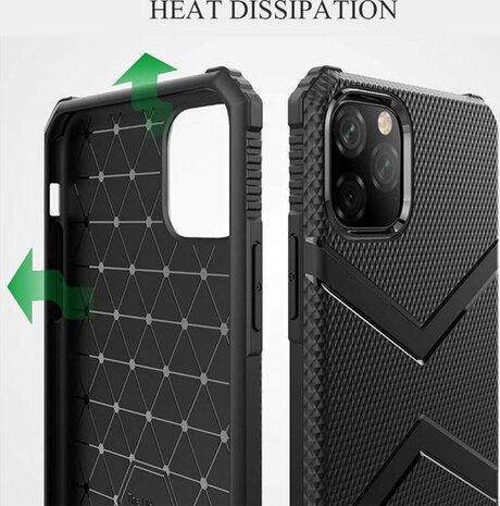 iPhone 11 Pro Max - Matrix Anti Shock Case  - Zwart
