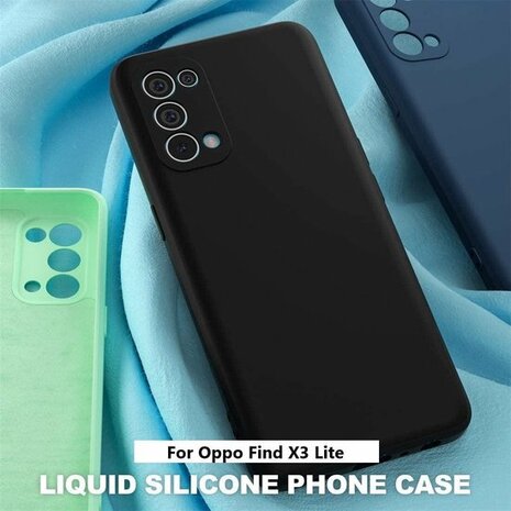 Find X3 Lite 5G - Siliconen Back Cover - Zwart