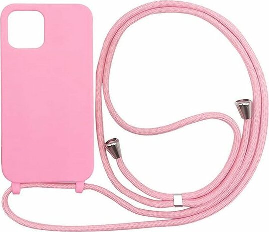 iPhone 12 Pro Max Roze - TPU Cover met Koord