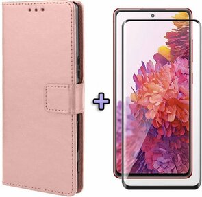 S20 FE - Book Case &amp; Full Glas - Rosegoud