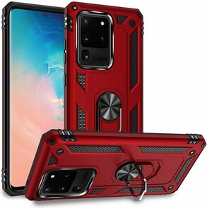Samsung S20 Ultra - Armor met Kickstand Ring - Rood