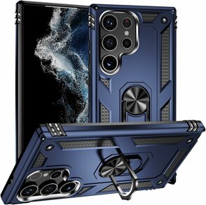 Samsung S24 Ultra Blauw - Armor met Kickstand Ring