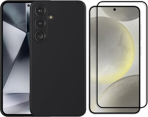 Samsung S25 - TPU Back Cover &amp; Full Glas - Zwart