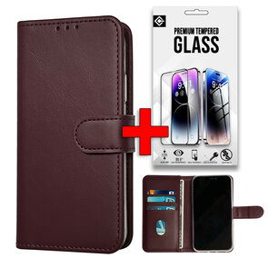 Samsung S23 FE Bordeaux &amp; Glas - Book Case