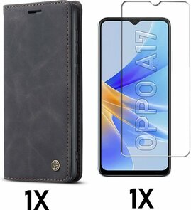 Oppo A17 Charcoal Gray &amp; Glas - Book Case