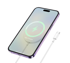 Hoco MagSafe Oplader - Snel Lader (Type C) - 1m USB C - Wit