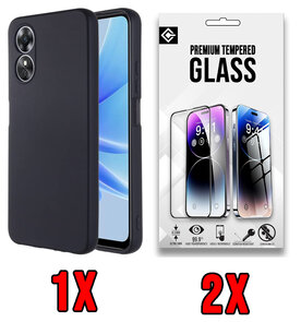 Oppo A58 4G - Back Cover &amp; 2x Glas - Zwart