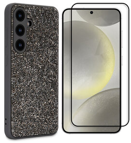 Samsung S25 - Zilver - Diamant Glitter &amp; Full Glas
