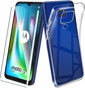 Moto G9 Play &amp; E7 Plus - Back Cover &amp; Glas - Transparant