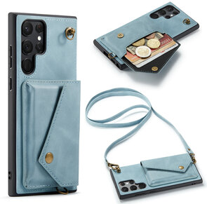 Samsung S22 Ultra Aqua Blue - Back Cover met Koord