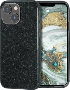 iPhone 13 - Glitter Back Cover - Zwart
