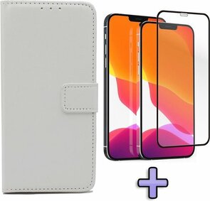 iPhone 12 Pro Max - Book Case &amp; Full Glas - Wilt