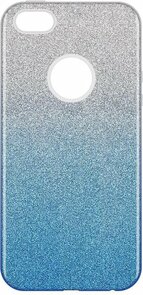iPhone 6 &amp; 6s - Glitter Back Cover - Blauw &amp; Silver