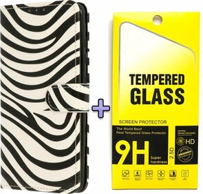 S21 Plus - Book Case - Zebra &amp; Glas