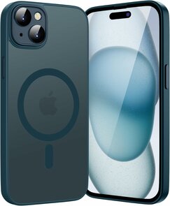 iPhone 15 - Blauw - Matte Armor - Geschikt voor MagSafe