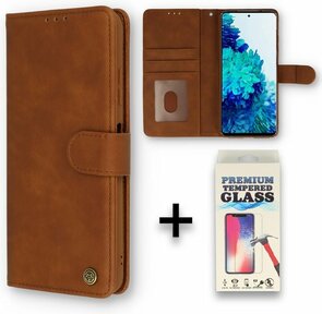 Samsung S21 FE Sienna Brown &amp; Glas - Book Case
