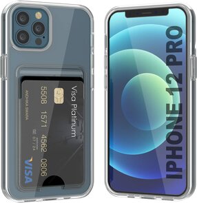 iPhone 12 &amp; 12 Pro - Back Cover met Kaarthouder - Transparant