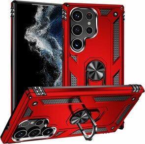 Samsung S24 Ultra Rood - Armor met Kickstand Ring