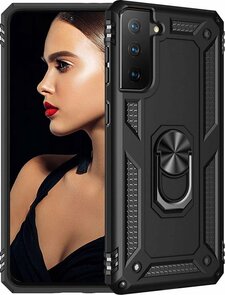 Samsung S21 Plus Zwart - Armor met Kickstand Ring