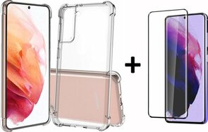S21 Plus - Anti Shock &amp; Full Glas - Transparant