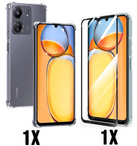Redmi 13C &amp; Poco C65 Transparant &amp; Glas - Anti Shock