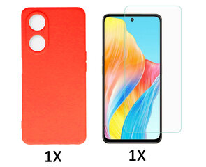 Oppo A18 &amp; A38 - Back Cover &amp; Glas - Rood