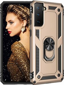 Samsung S21 FE Goud - Armor met Kickstand Ring